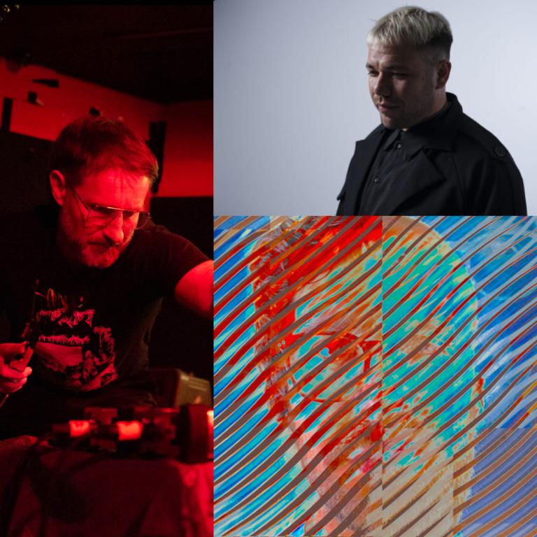 Photos of the three artists collaged together