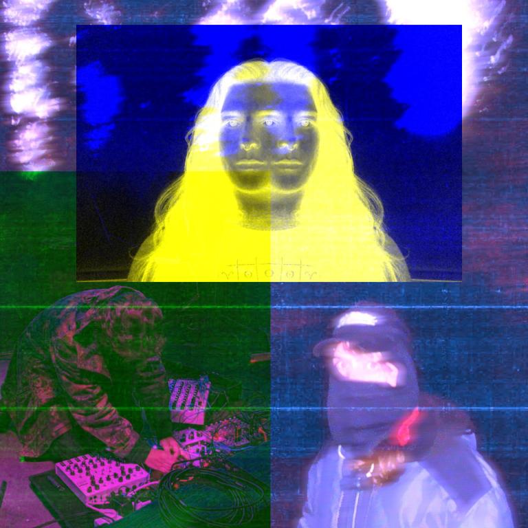 A collaged and heavily edited image of the three acts: Loam (top centre), Ritual Heaps (bottom left), Field Enhancement (bottom right)