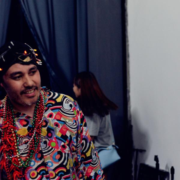 Riki Pirihi in colourful costume