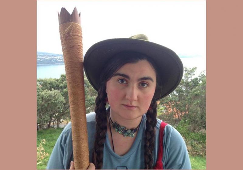 Ruby holding a pūkāea