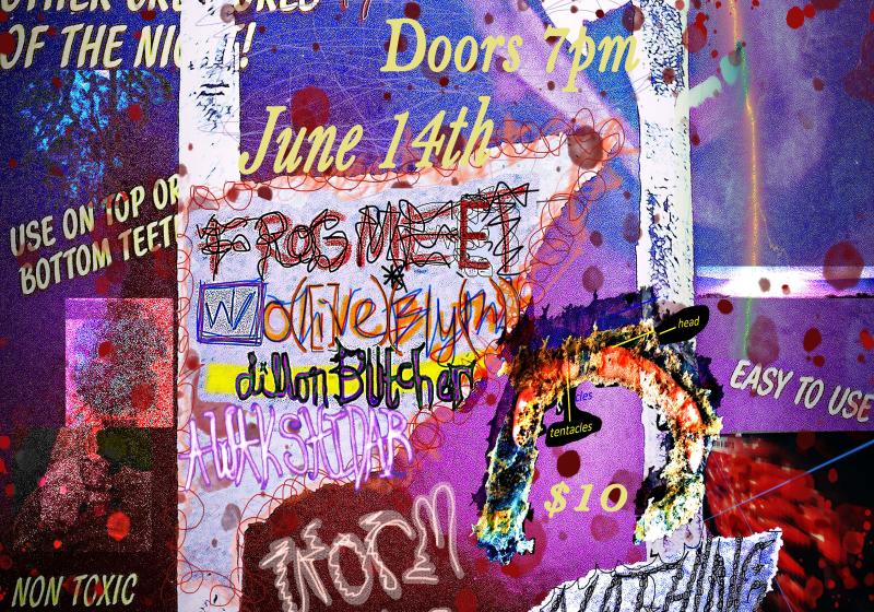 A stylised poster featuring the names of the artists performing