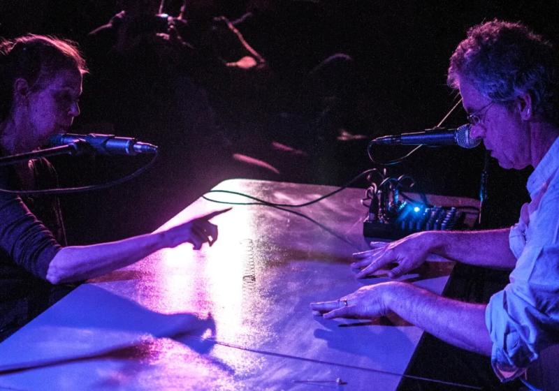 A photo of Petra Dubach & Mario van Horrik playing an amplified table
