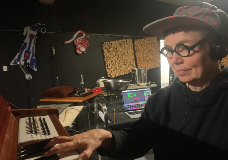 Chrissie Butler at the keyboard