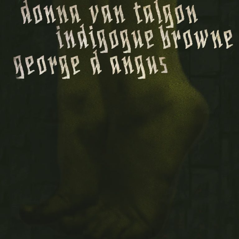 A dark green background with text overtop